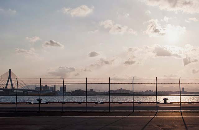 夕日のフェンス